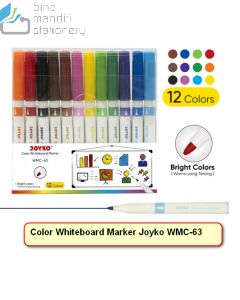 Jual Spidol Papan Tulis Bisa di Hapus Erasable Joyko Color Whiteboard Marker WMC-63 terlengkap di toko alat tulis