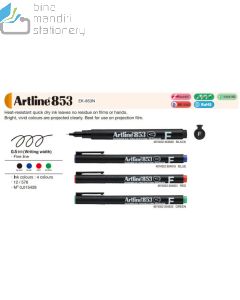 Gambar peralatan kantor Artline 853/4W set Overhead Projector Marker Spidol OHP Permanen dan aneka katalog Artline grosir