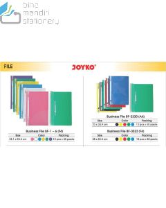 Jual Map Plastik Snelhecter Joyko Business File BF- 1-2-3-4-5-6 (F4) terlengkap di toko alat tulis