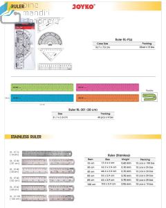 Foto Joyko Ruler RL-301 Penggaris Plastik Panjang Lentur Warna merek Joyko