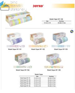 Jual Selotip Kertas Warna Motif Joyko Washi Tape WT-103 (15mm x 3M) termurah harga grosir Jakarta